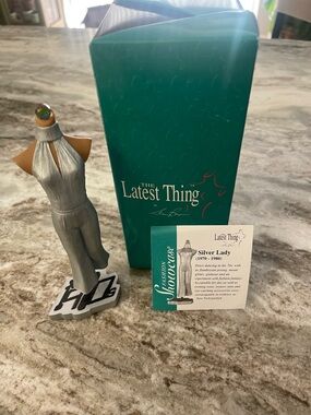 Silver Jeans Silver Lady Figurine with Teal Box
